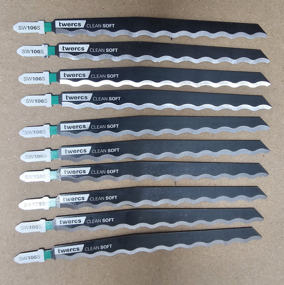 10x Stichsägeblätter (T313AW HCS) Wellenschliffmesser Special für Weichmaterial