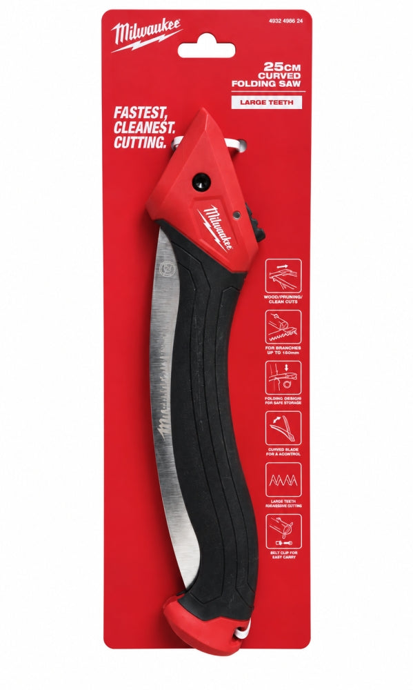 MILWAUKEE Handsäge gebogen klappbar 24 cm (150mm Schnittdurchmesser) 4932498624