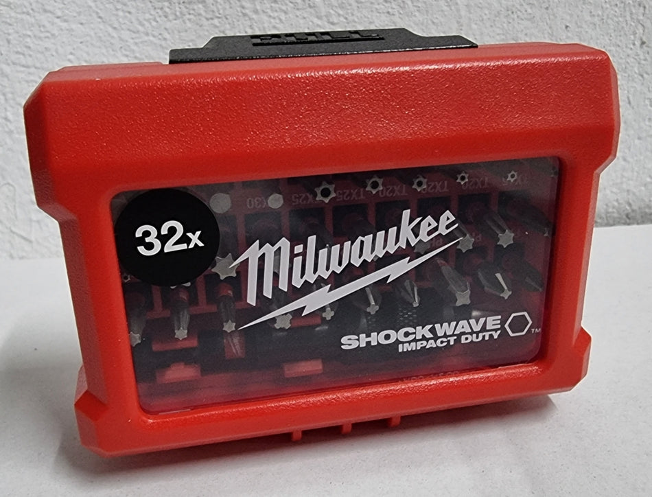 MILWAUKEE SHOCKWAVE Bit-Satz (32-teilig, 25mm, 1/4" Hex, inkl. Bithalter) 4932464240