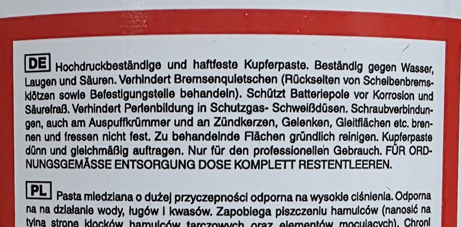 Kupferpaste Dose S425 (1000g)