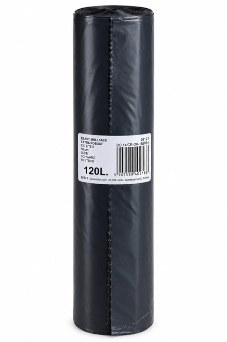 BEAST Müllsäcke extra robust (120L, 60my, LDPE, schwarz)