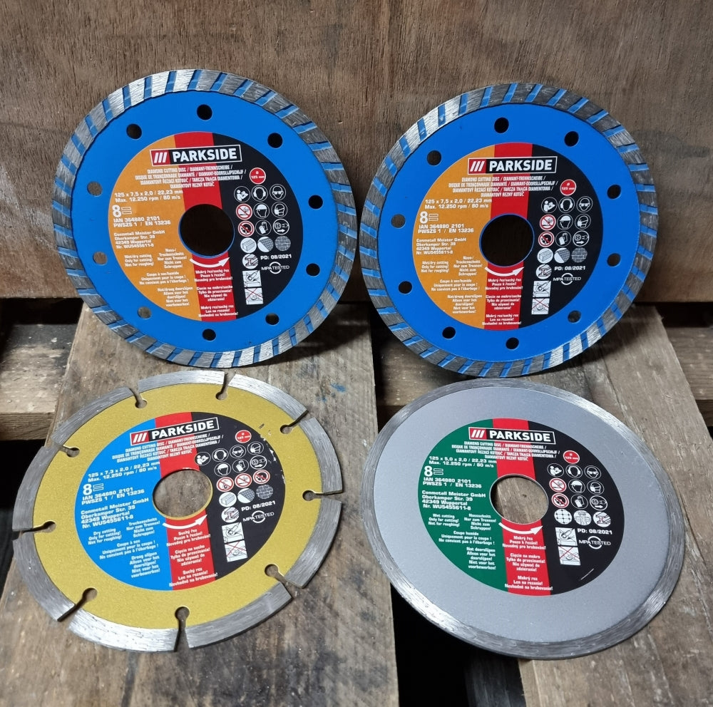 PARKSIDE Diamanttrennscheiben Set 4-teilig (Ø 115 x 22,23mm)