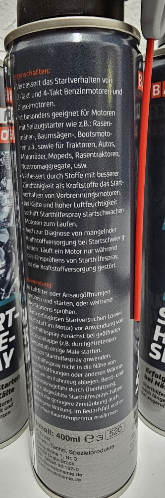 3x Motor-Starthilfespray (400ml) 