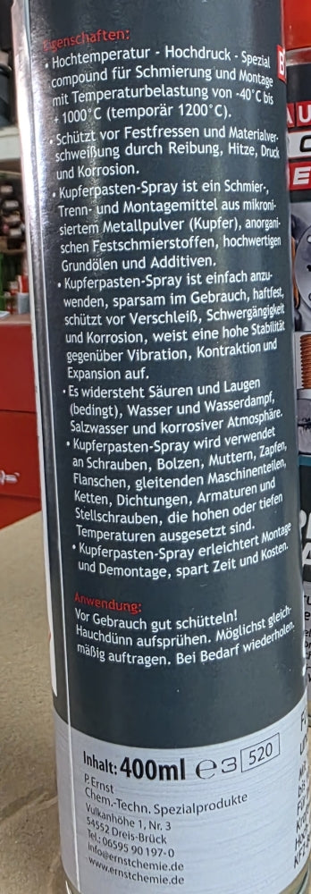 Kupferspray bis 1000°C (400ml)