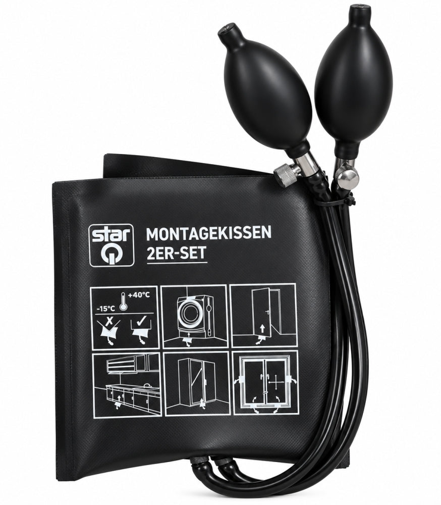 2x STAR Montagekissen 'Air Wedge' aufblasbar (135 kg Tragkraft, 2–40 mm Hubhöhe)