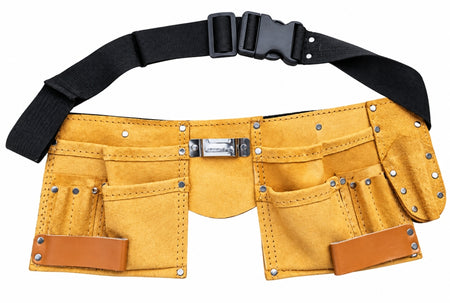 BEAST Leder Werkzeuggürtel (Nieten-Verstärkt) mit 11 Taschen