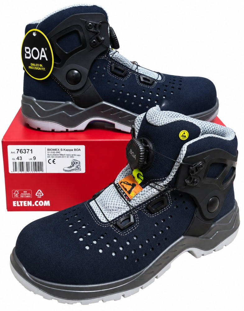 ELTEN Sicherheitsschuhe Drehverschluss 'Biomex BOA S1PS' Navy-Blau [Gr. 36-48]