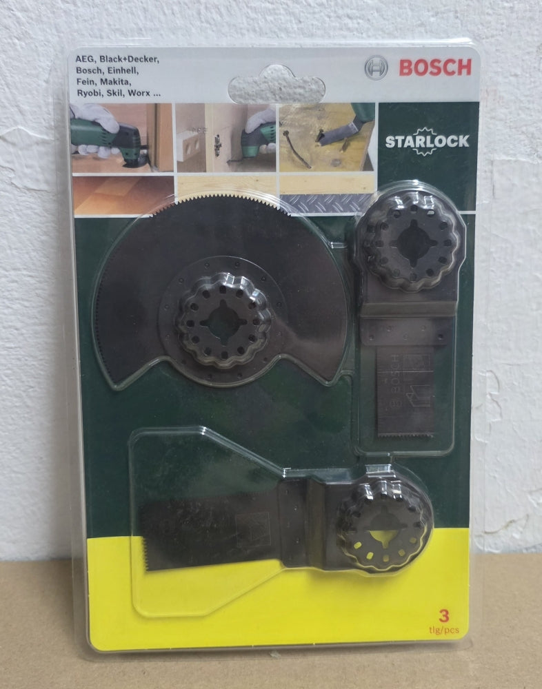 BOSCH Starlock Starter-Set 'Holz' (3-teilig, für Multifunktionsgeräte) 2607017323