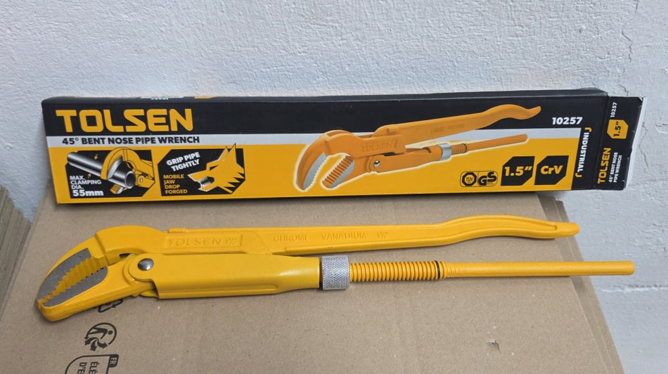 TOLSEN Eck-Rohrzange CrV (45°,  max. 55mm, 1,5")