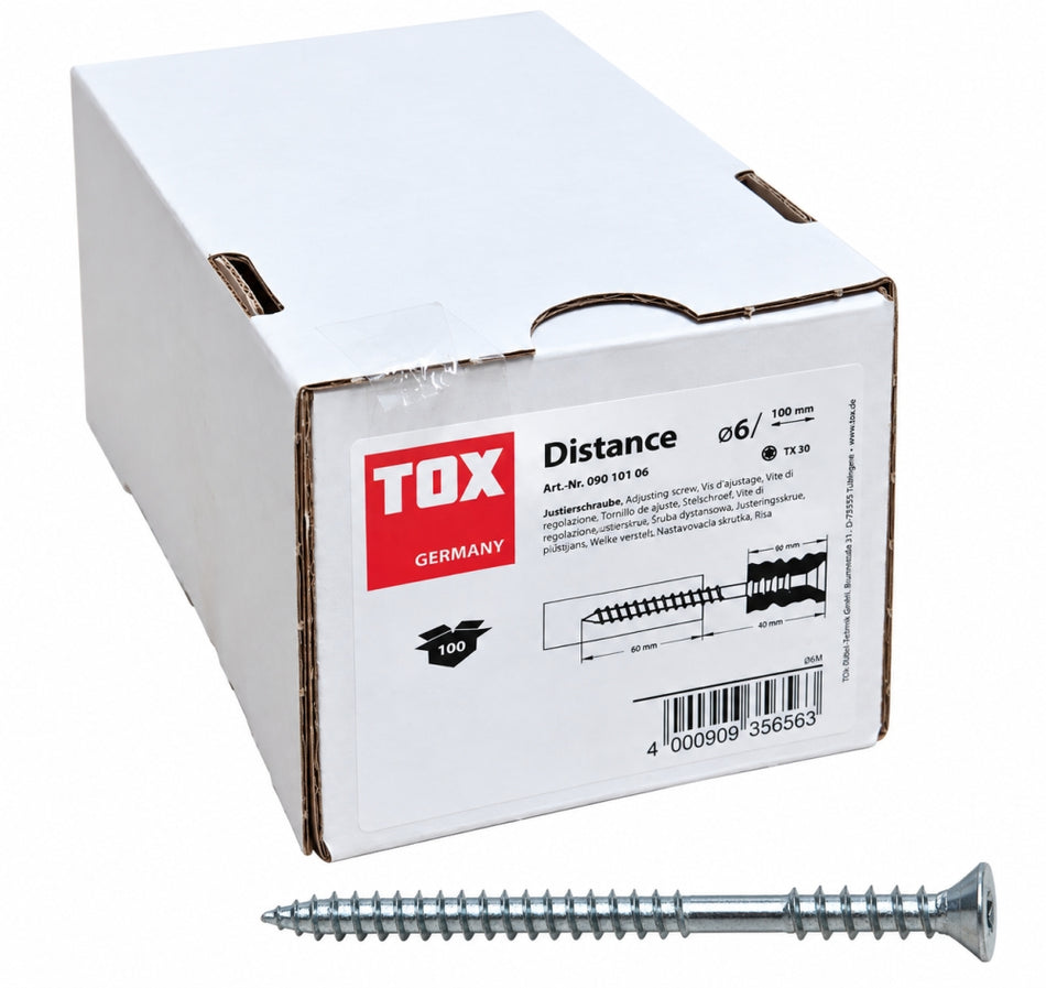 100x TOX Justierschrauben 'Distance' (Ø 6 x 100mm)