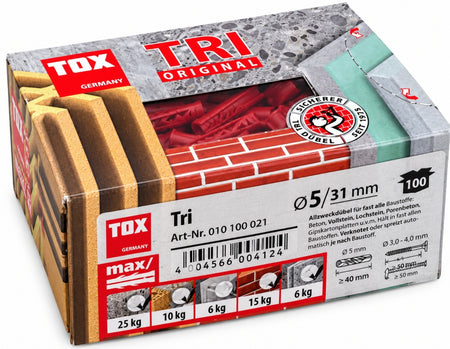 100x TOX Universaldübel TRI (Ø 5 x 31mm)