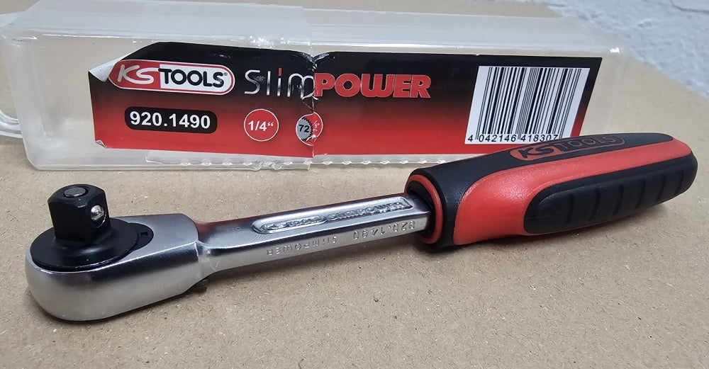 KS TOOLS Umschaltknarre (1/4 Zoll) 'SlimPOWER'