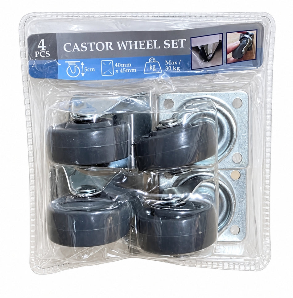 Möbelrollen Set (5cm, bis 30kg) 4-teilig 