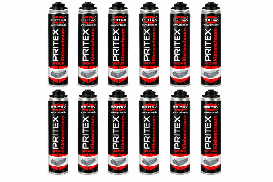 PRITEX WDVS Klebeschaum B1 750 ml (PU-Pistolenschaum, Dämmstoffkleber) 510033537  / (Art) 12x 750ml
