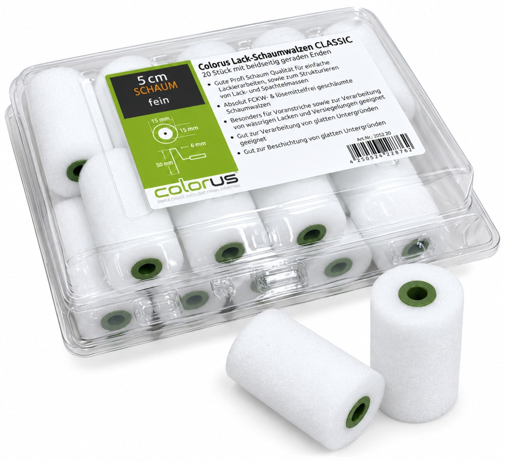 20x Schaum-Lackierwalzen 'Classic' (5cm x 35mm)