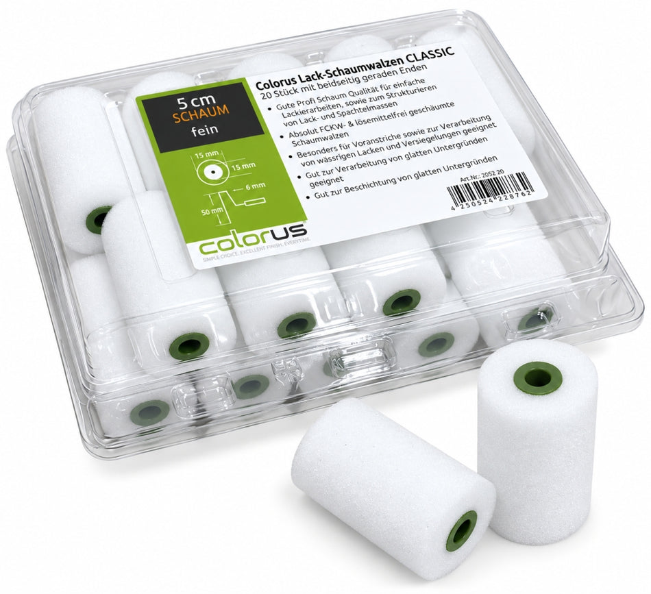 20x Schaum-Lackierwalzen 'Classic' (5cm x 35mm)