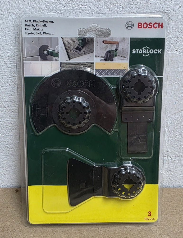 BOSCH Starlock Starter-Set 'Fliesen' (3-teilig, für Multifunktionsgeräte) 2607017324