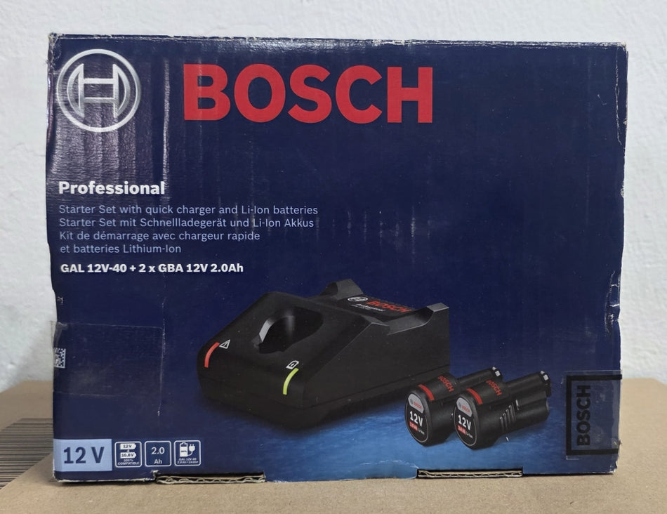 BOSCH 12V Akku Starter Set (GAL 12V-40 + 2x GBA 12V 2,0Ah)