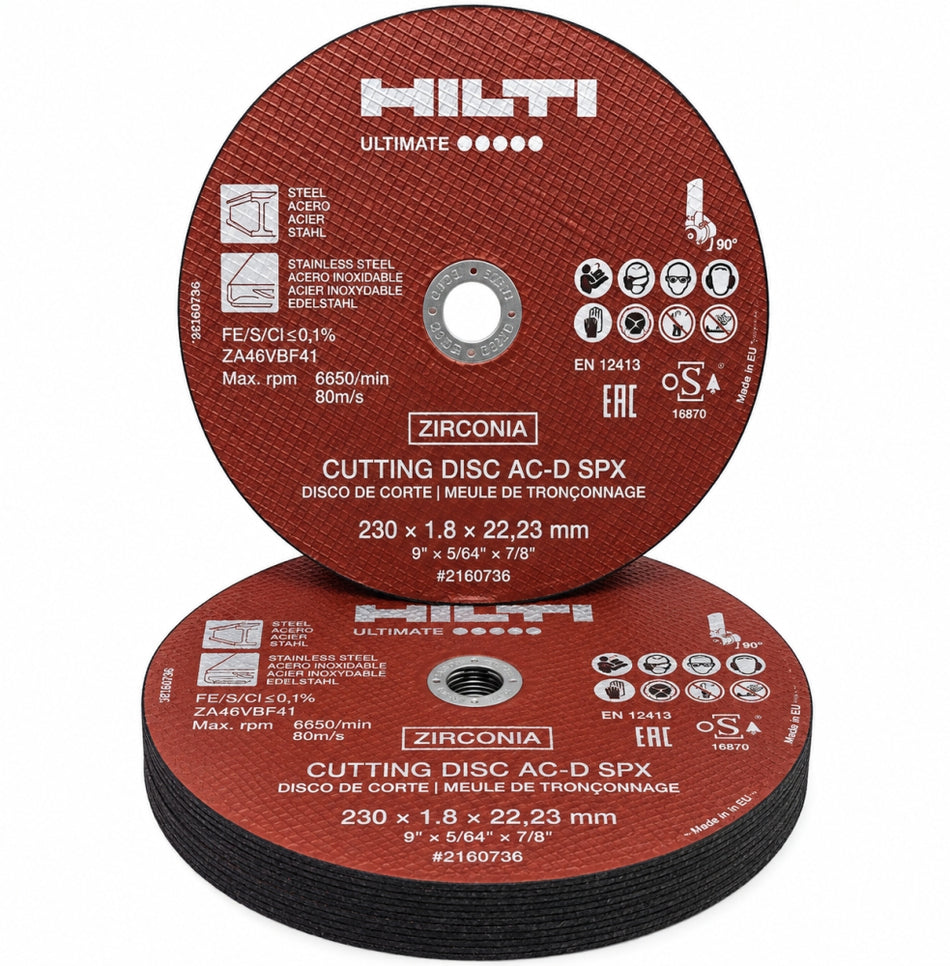 10x HILTI Metalltrennscheibe Ø 230 x 1,8 x 22,23 mm 'AC-D SPX Ultimate'