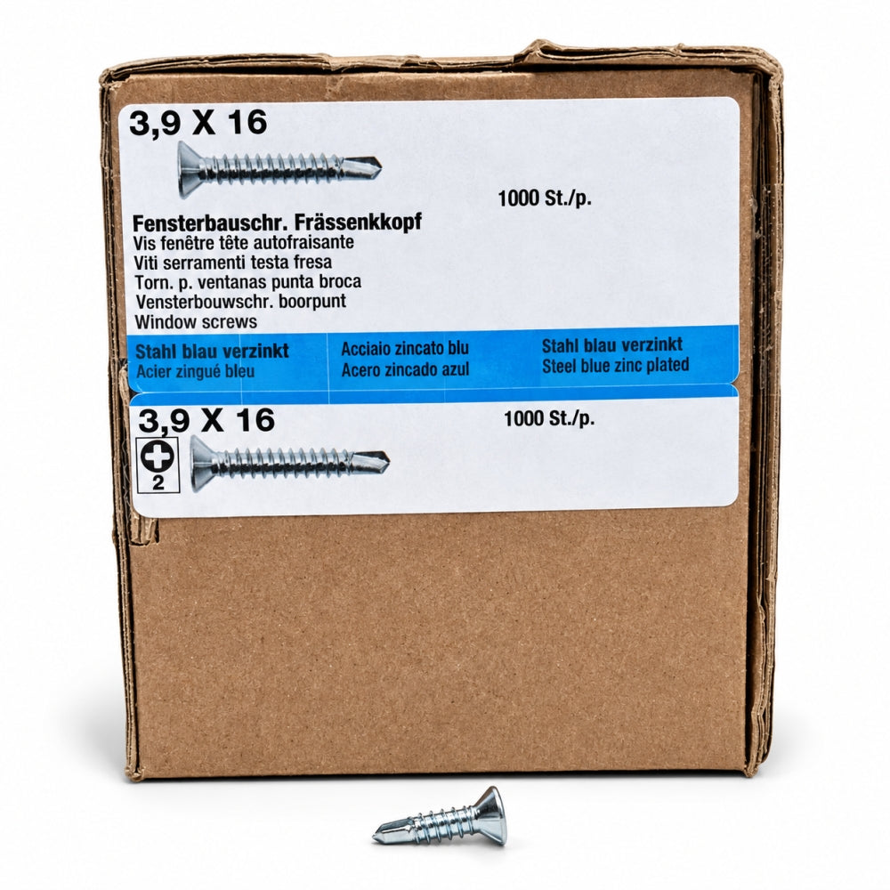 1000x Bohrschrauben Senkkopf PH2 (3,9 x 16mm)