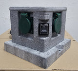 Außensteckdose in Steinoptik (4-fach) IP44 [zum auswählen]  / (Art) Würfel (4 Steckdosen)
