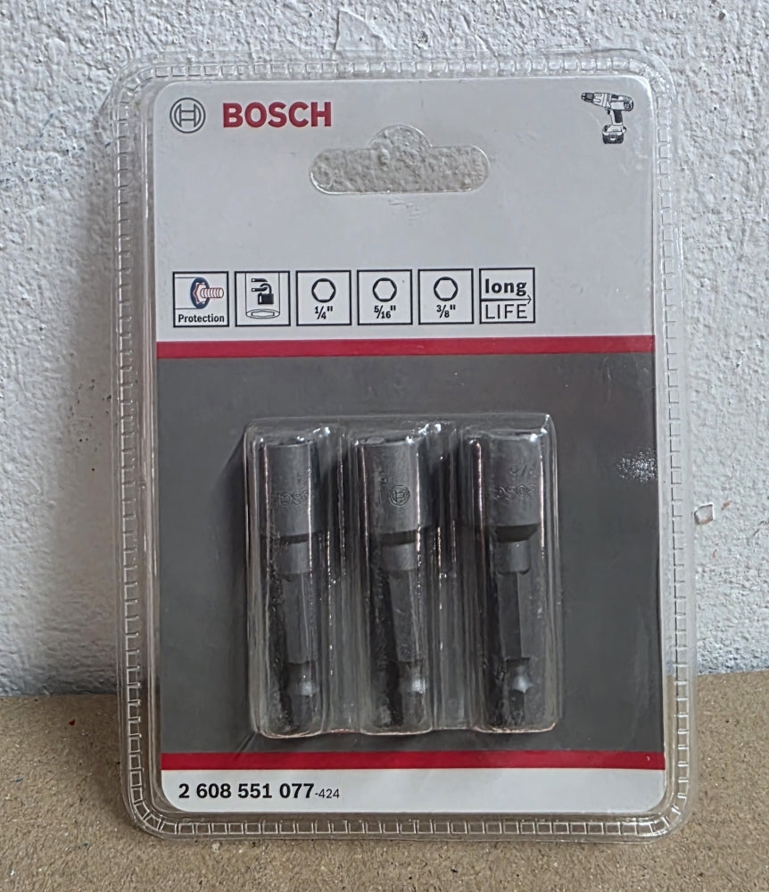 BOSCH Steckschlüssel Satz (3-teilig, zöllig)