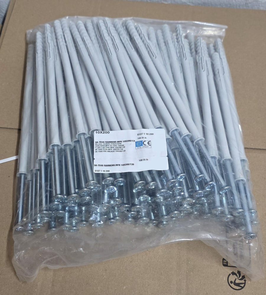 100x Rahmendübel (Ø 10,0 x 200mm, Senkkopf) 