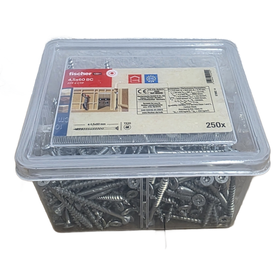 250x FISCHER Holzbauschrauben 4,5 x 60mm TX20