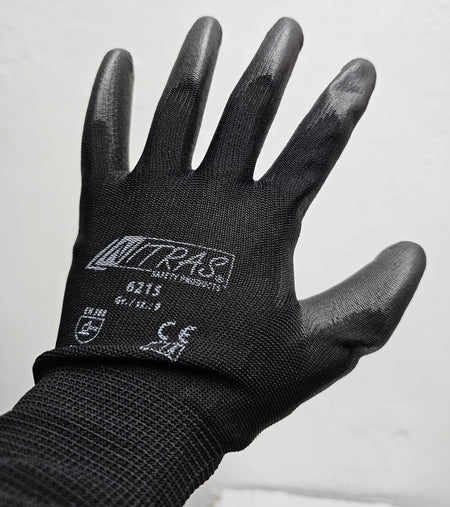 12 Paar NITRAS Arbeitshandschuhe 'Nylon-PU' (Größe 9)