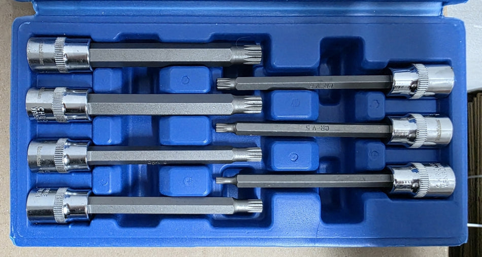 Steckschlüssel Satz Vielzahn (3/8", 110mm, 7-teilig, M4-10)