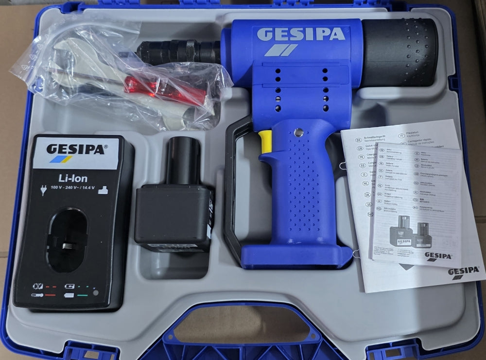 GESIPA Akku-Blindnietmutterngerät 'FireBird' mit 2 Akkus im Koffer
