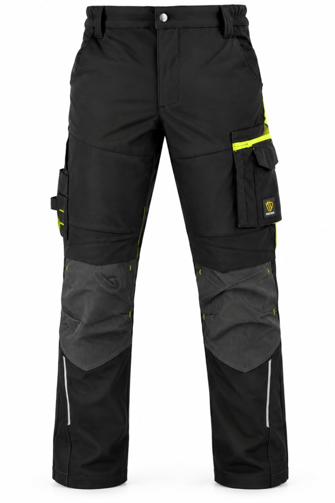 PROCERA Softshell-Arbeitshose 'POWERFLEX BLACK' 4-Way-Stretch [Gr. wählbar]