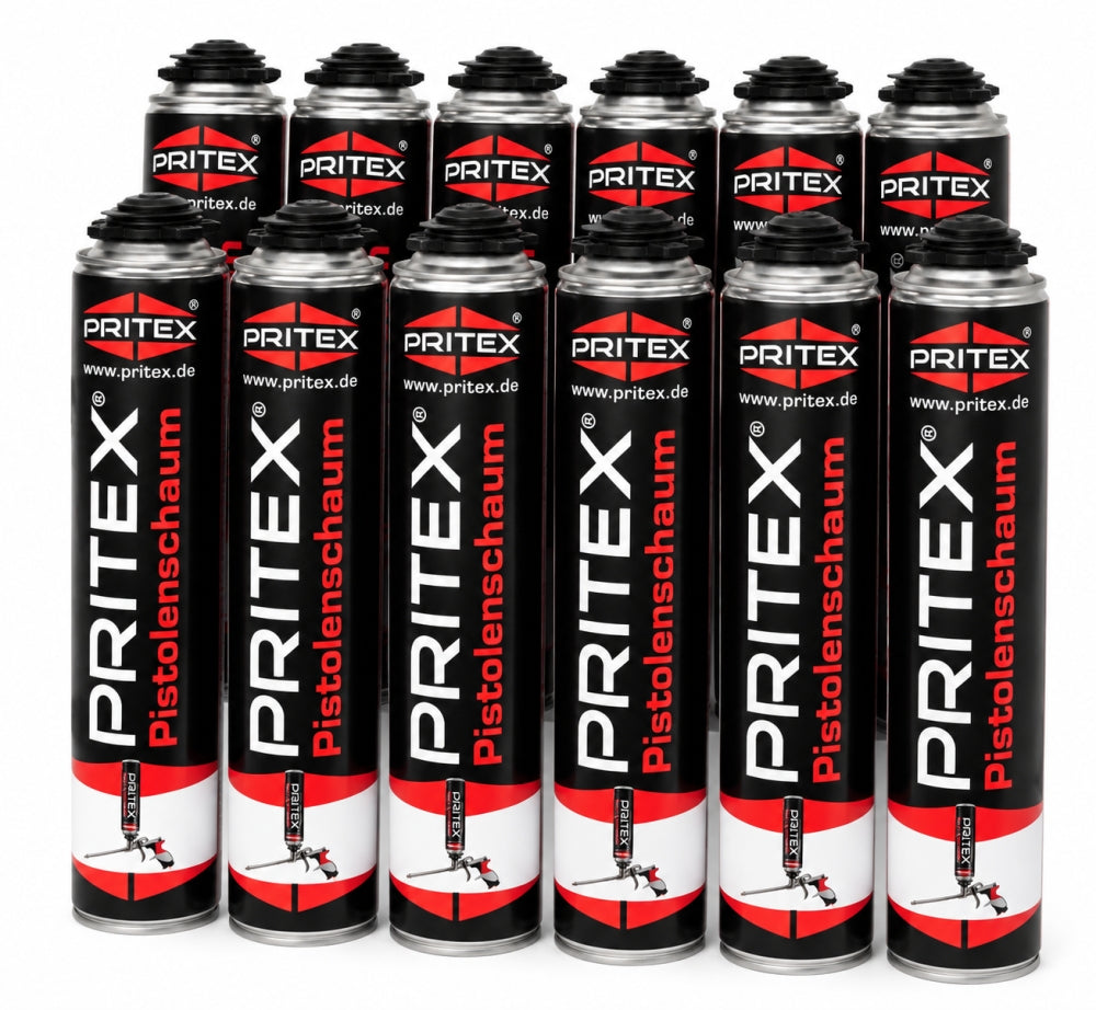 PRITEX Pistolen-Bauschaum 'BSPS750' 1K-PU-Montageschaum (750 ml)  / (Art) 12x 750ml