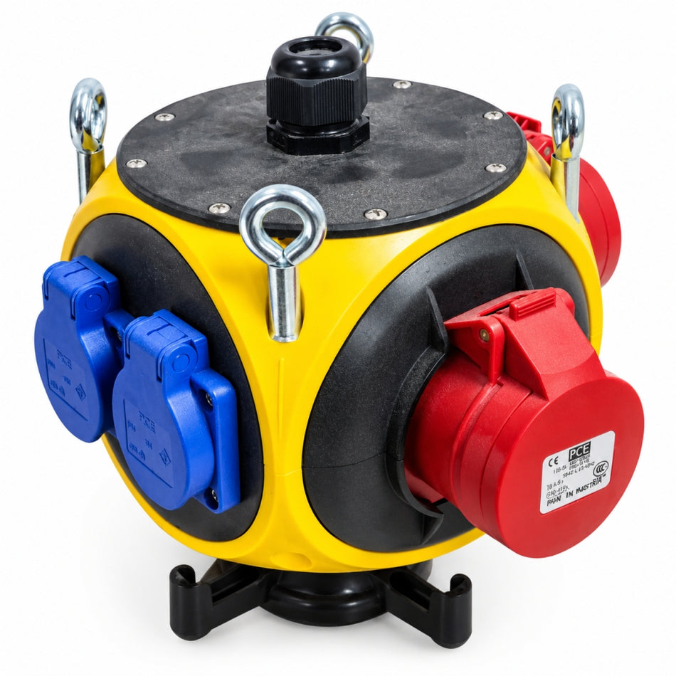 PEGASUS Baustromverteiler Hängeverteiler mit 2× 400V CEE & 4× 230V Schuko – Made in Austria