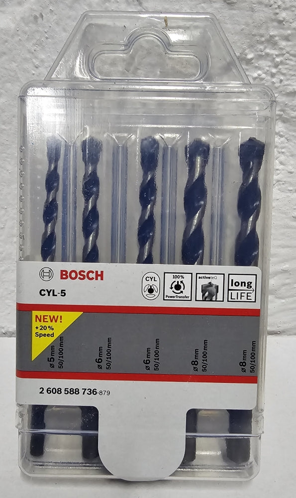 BOSCH CYL-5 Steinbohrer Satz (5-teilig, Ø 5 6 8mm)