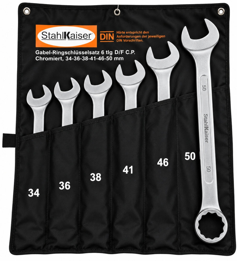 STAHLKAISER XXL Ringmaul-Schlüssel Satz LKW (6-teilig, 34-50mm)