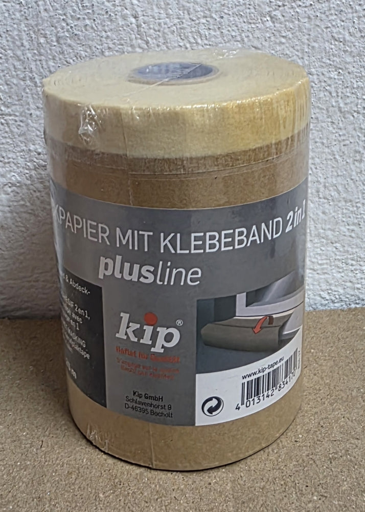 KIP Abdeckpapier mit Krepp-Klebeband 'plusline' (18cm x 25m)