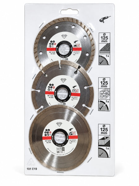 LUX Diamanttrennscheiben Set 3-teilig (Ø 125 x 22,23mm)