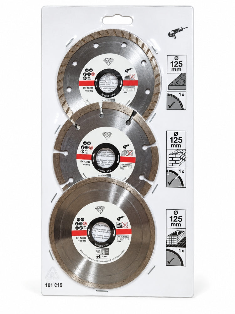 LUX Diamanttrennscheiben Set 3-teilig (Ø 125 x 22,23mm)