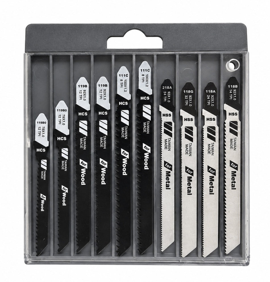 Stichsägeblätter Set (10-teilig) für Holz / Metall