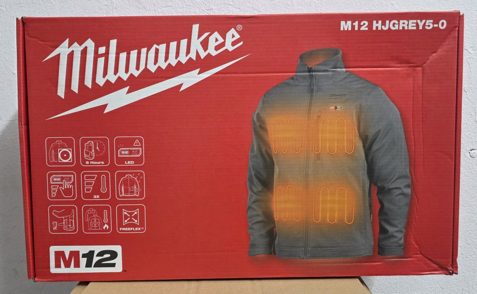 MILWAUKEE 12V Akku-Heiz-Jacke grau (Gr. XXL) 'HJGREY5'