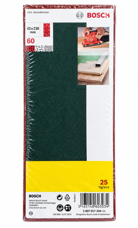 25x BOSCH Schleifpapier (93 x 230mm, P60)