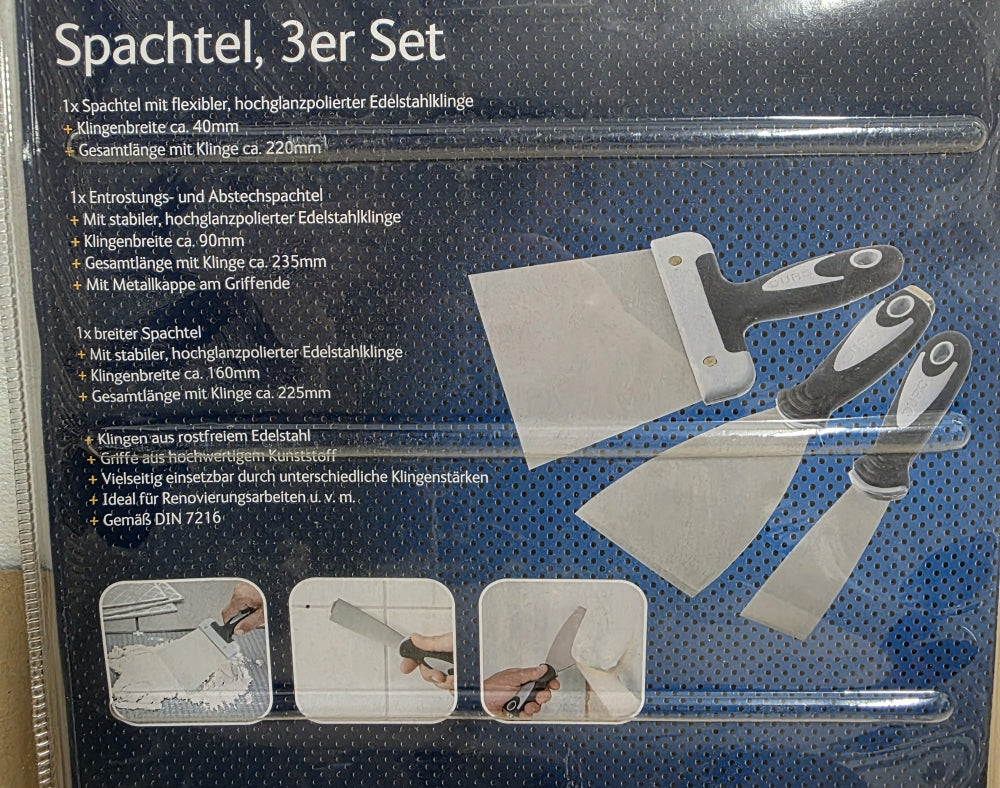 DURO Edelstahl Spachtel Set (3-teilig)