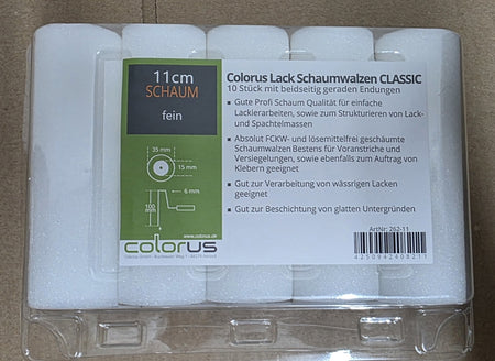10x Schaum-Lackierwalzen 'Classic' (11cm x 35mm)