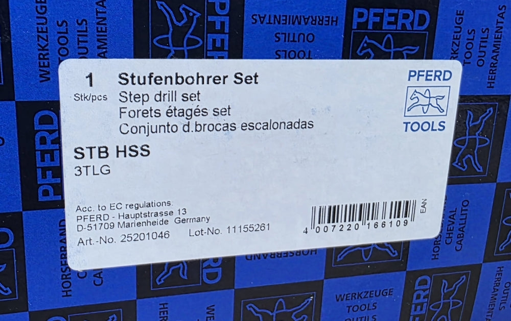 PFERD Stufenbohrer-Set HSS (3-teilig, Ø 4-30m) in Kunststoffkassette