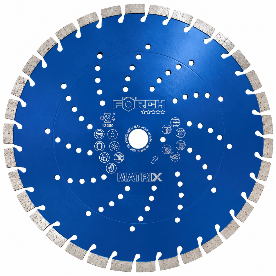 FÖRCH Diamanttrennscheibe 'MATRIX' für Beton & Mauerwerk (Ø 350 x 25,4 mm) 5848350254