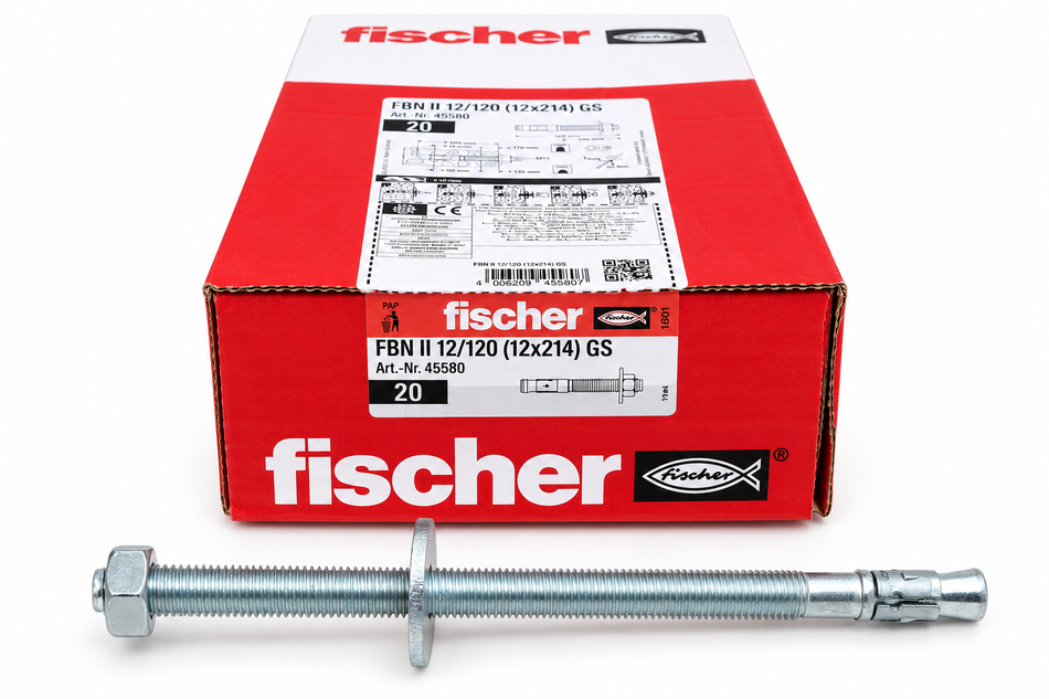 20x FISCHER Bolzenanker 'FBN II 12/120 GS' (M12 x 214 mm) 45580