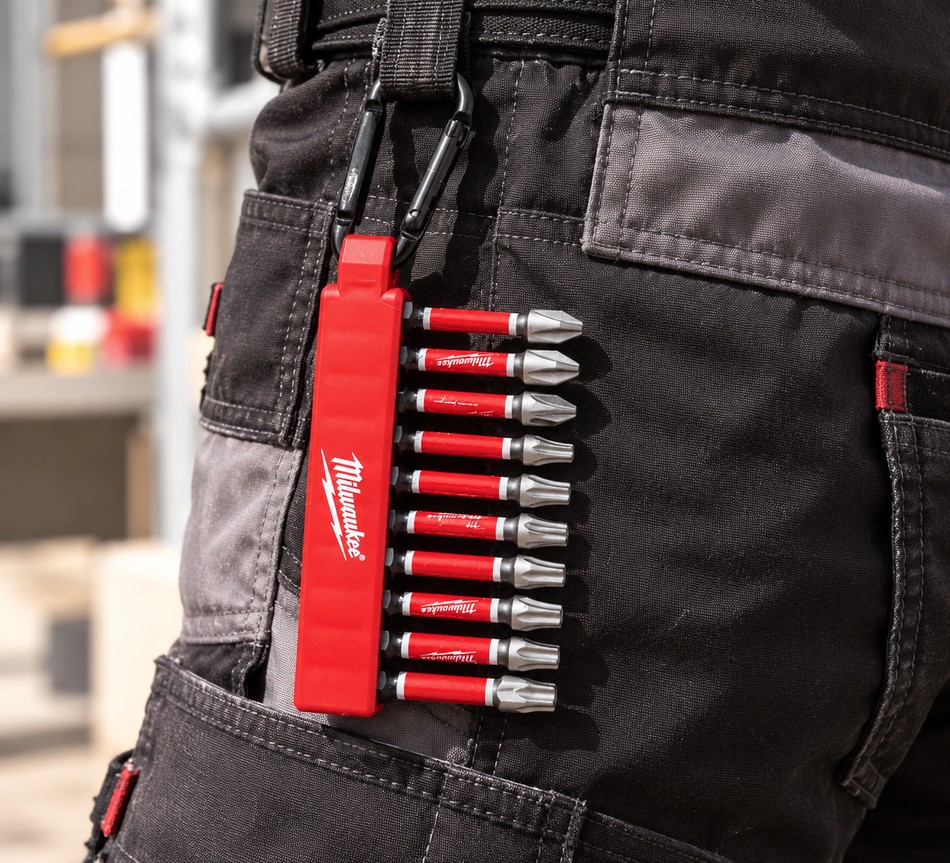 MILWAUKEE Lang-Bitsatz SHOCKWAVE IMPACT DUTY (10-teilig, 50 mm, mit Karabiner)