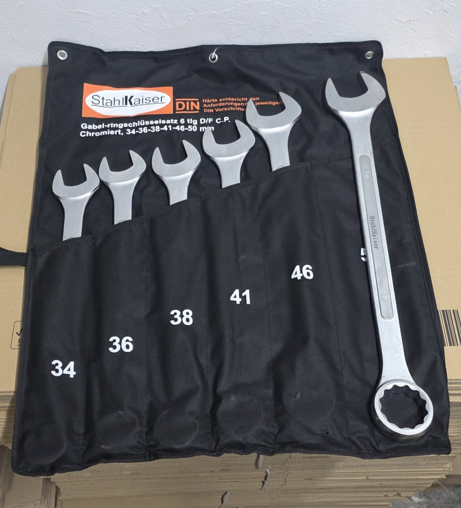 STAHLKAISER XXL Ringmaul-Schlüssel Satz LKW (6-teilig, 34-50mm)