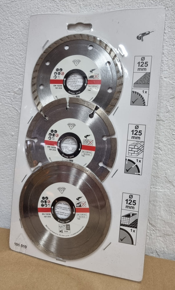 LUX Diamanttrennscheiben Set 3-teilig (Ø 125 x 22,23mm)